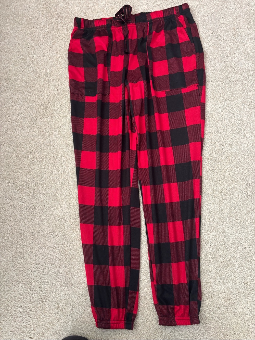Women’s joyspun pajama pants red black buffalo plaid soft size M 8/10